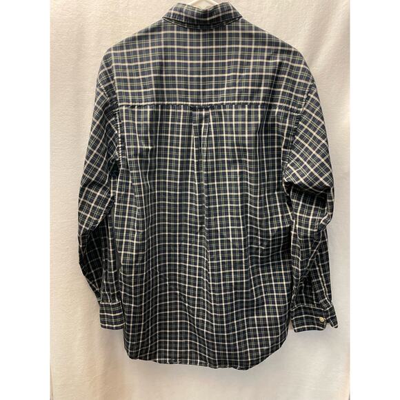 Chaps by Ralph Lauren men’s button up long sleeve shirt plaid‎ blue white size M - Picture 4 of 5